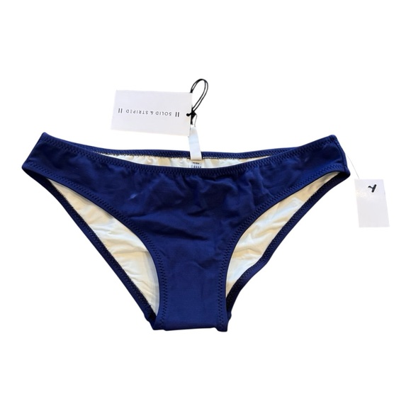 Solid & Striped Elle Bikini Bottom in Captain Stripe NWT - Picture 1 of 5